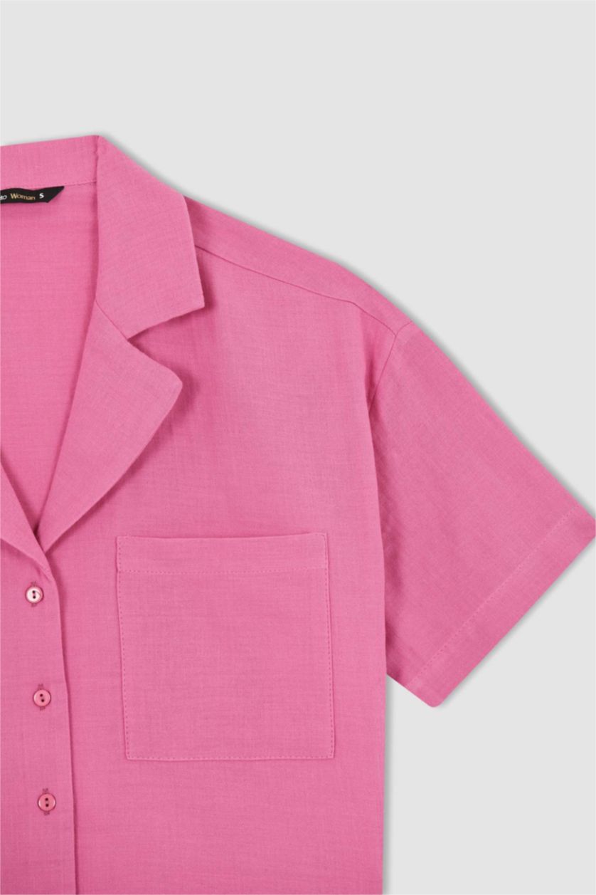 Kadın Pembe Regular Fıt Müslin