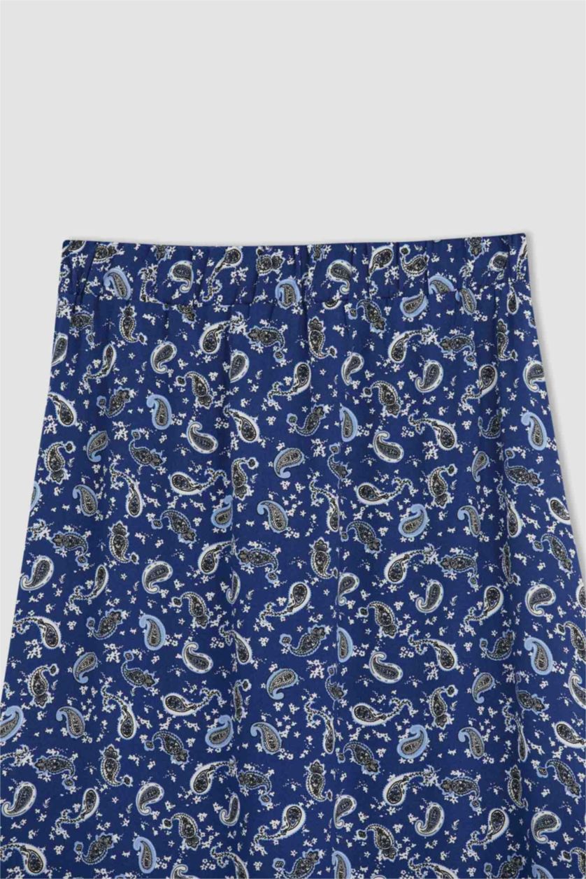 FEMME Lacivert Jupe mi-longue étagée à motif floral