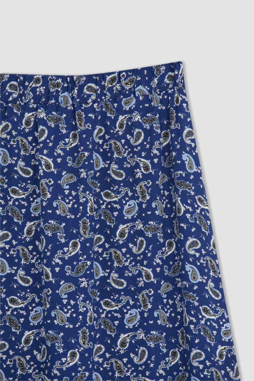 FEMME Lacivert Jupe mi-longue étagée à motif floral