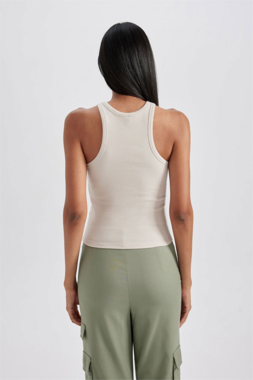 Kadın Kum Slım Fıt Halter Yaka Fitilli Kaşkorse Atlet