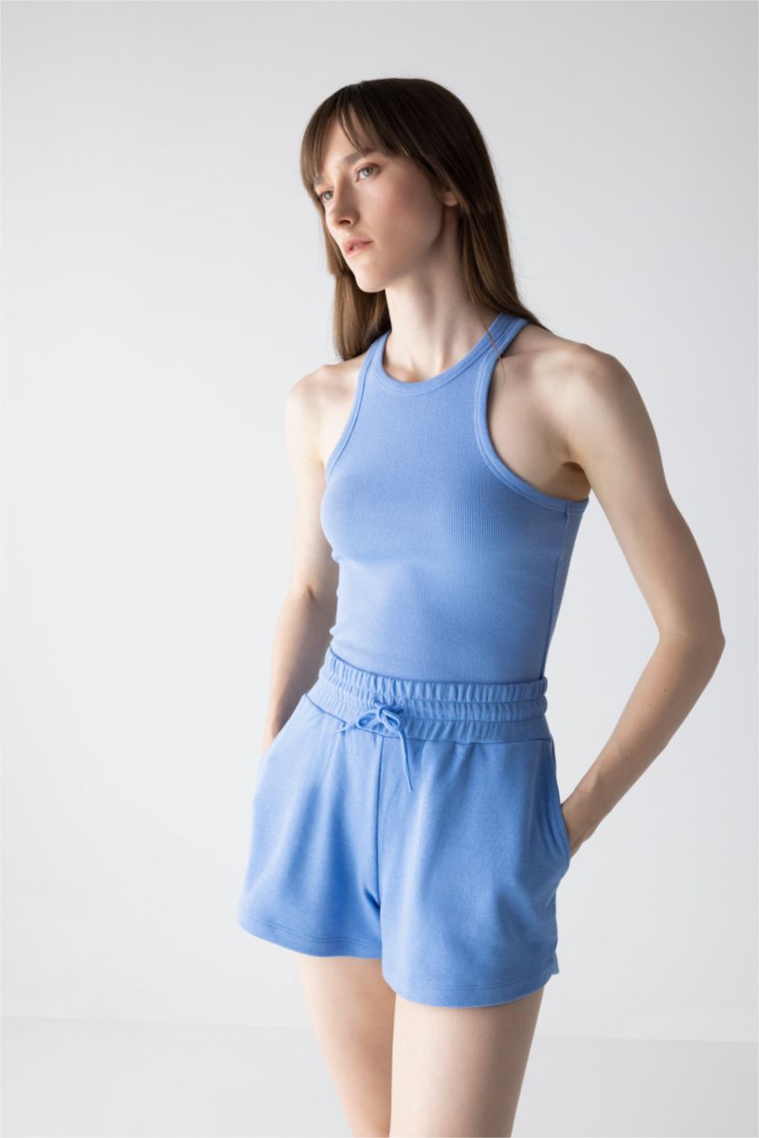 FEMME Bleu Coupe slim raccourcie