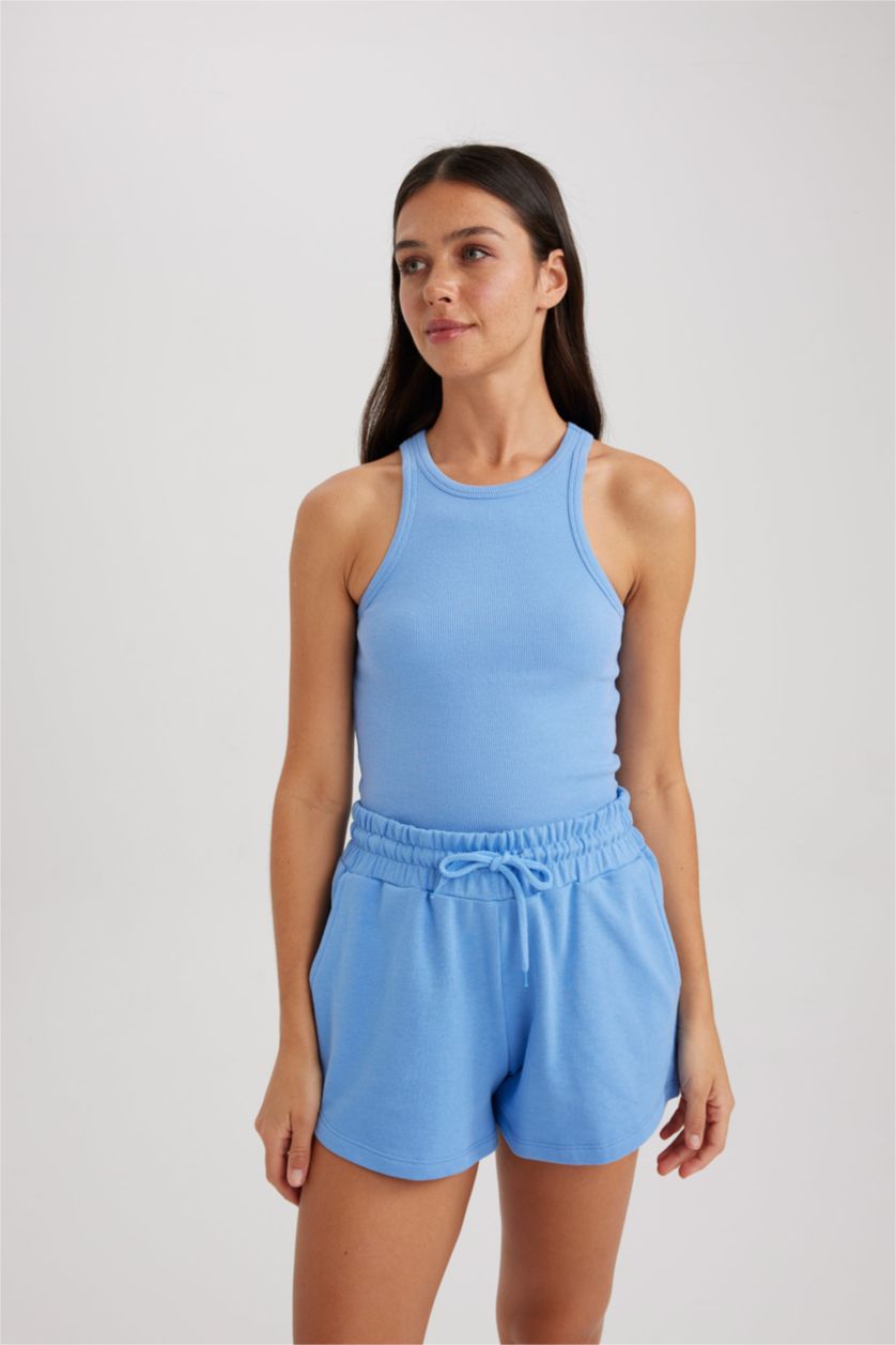 FEMME Bleu Coupe slim raccourcie