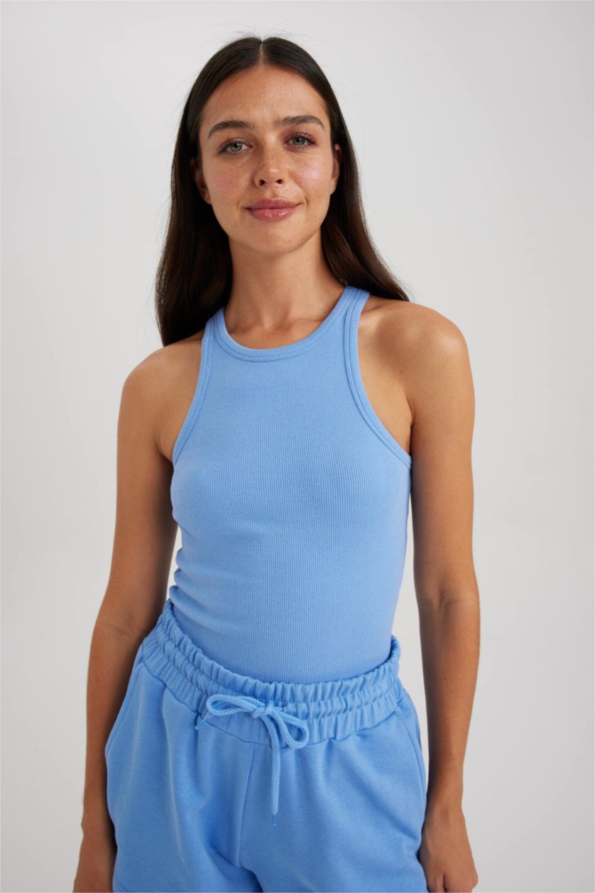 FEMME Bleu Coupe slim raccourcie