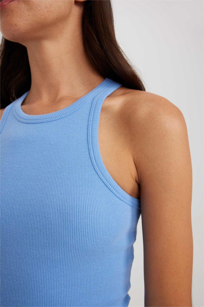 FEMME Bleu Coupe slim raccourcie