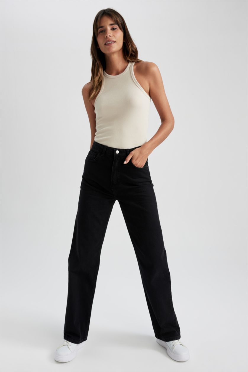 FEMME Beige Débardeur Caraco Côtelé Coupe Slim À Col Licou