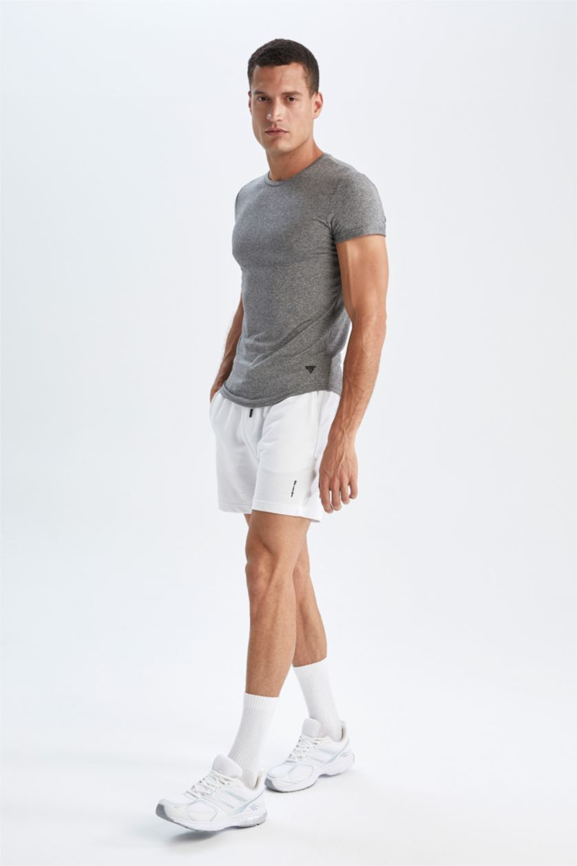 MAN Dark Grey Melange Muscle Fit Short Sleeve T-Shirt