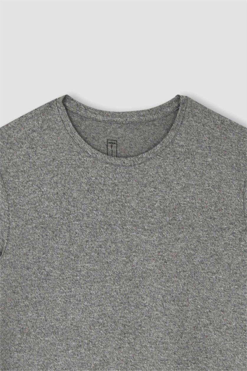 MAN Dark Grey Melange Muscle Fit Short Sleeve T-Shirt