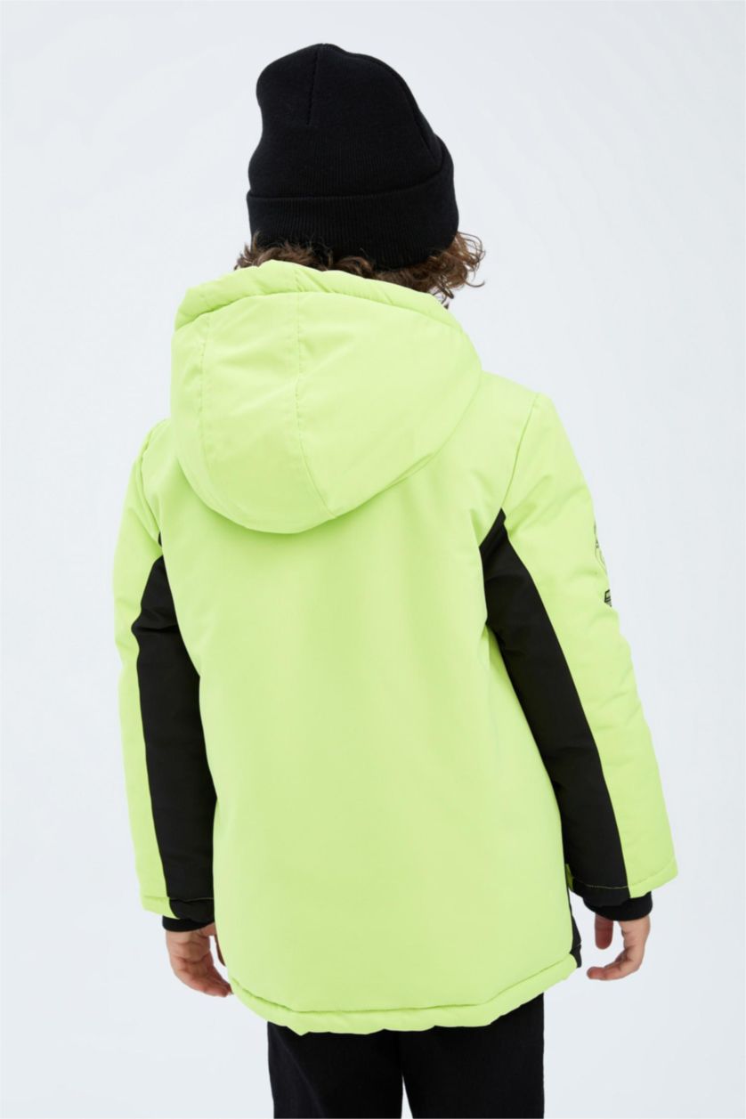 Мальчики и подростки Неоновый желтый Куртка стандартного кроя с молнией для мальчиков