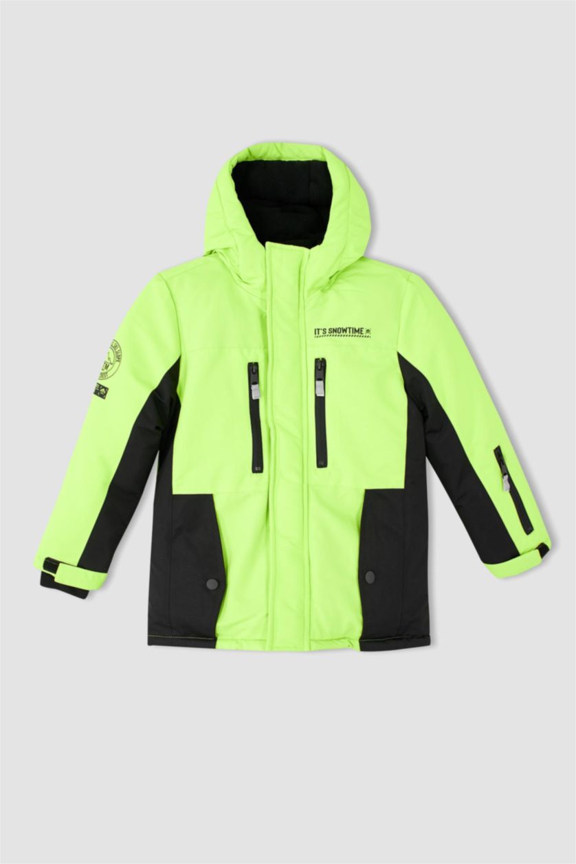 Мальчики и подростки Неоновый желтый Куртка стандартного кроя с молнией для мальчиков