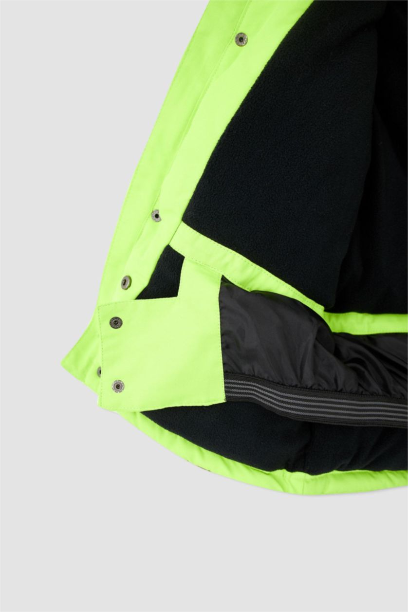 Мальчики и подростки Неоновый желтый Куртка стандартного кроя с молнией для мальчиков