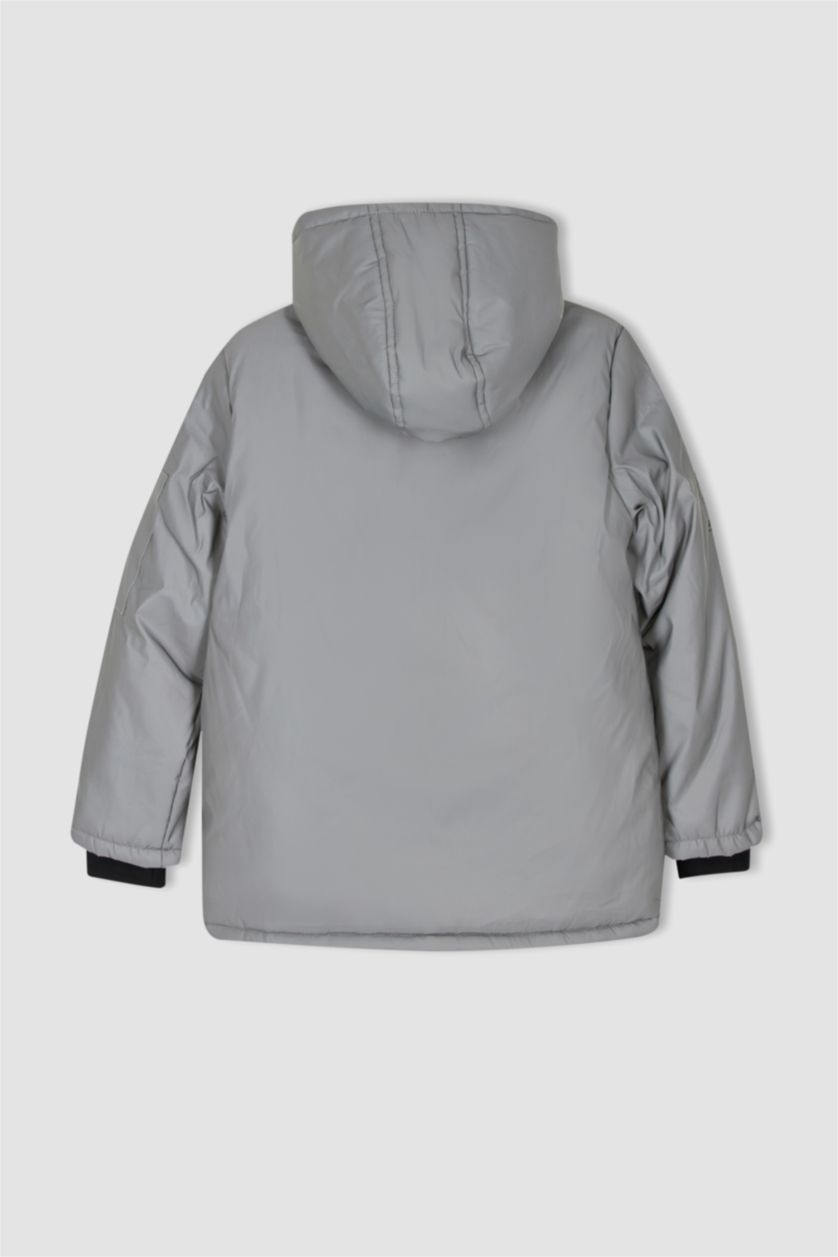 Erkek Çocuk - Genç Erkek REFLECTOR GREY Erkek Çocuk Su İtici Kapüşonlu Reflektör Pelüş Astarlı Kayak Mont