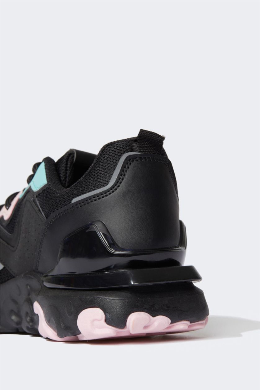 Женщины Черный Сопртивная обувь на шнуровке из искусственной кожи, DeFactoFit