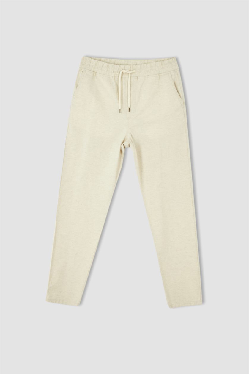 HOMME Beige Pantalon chino court à jambe droite