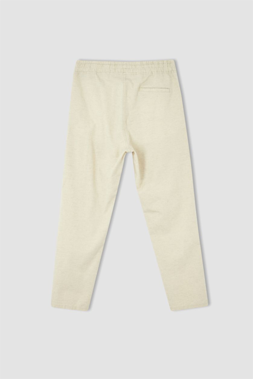HOMME Beige Pantalon chino court à jambe droite