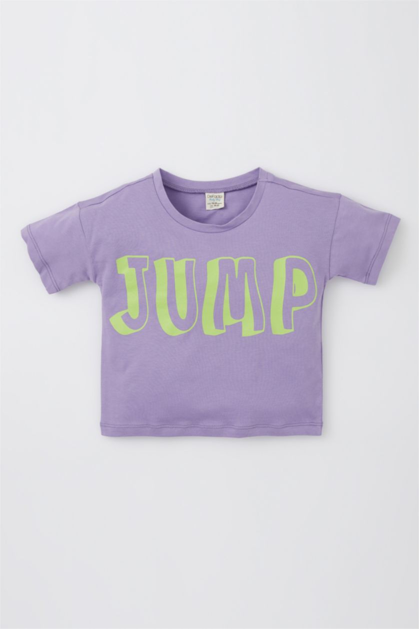 BABY BOY Lilac Baby Boy Printed Cotton Short Sleeve T-Shirt