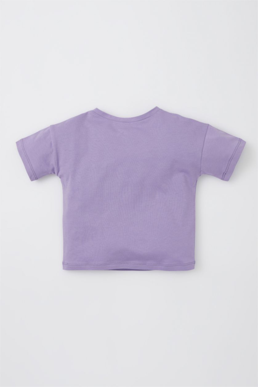 BABY BOY Lilac Baby Boy Printed Cotton Short Sleeve T-Shirt