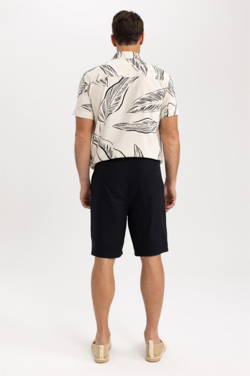 MAN Black Regular Fit Bermuda