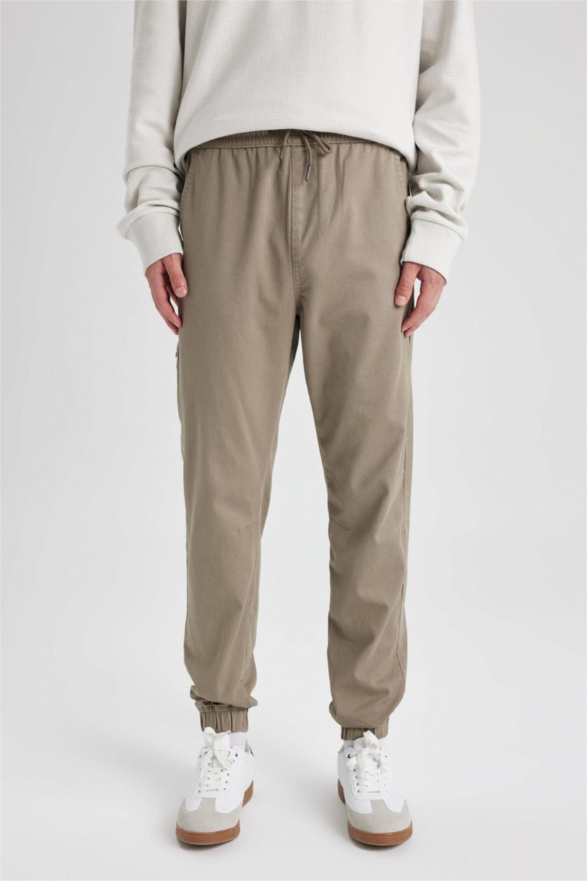 رجالي اللون الحجري بنطلون سليم فيت