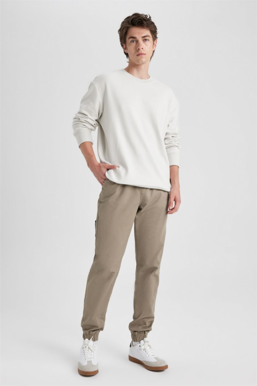 رجالي اللون الحجري بنطلون سليم فيت