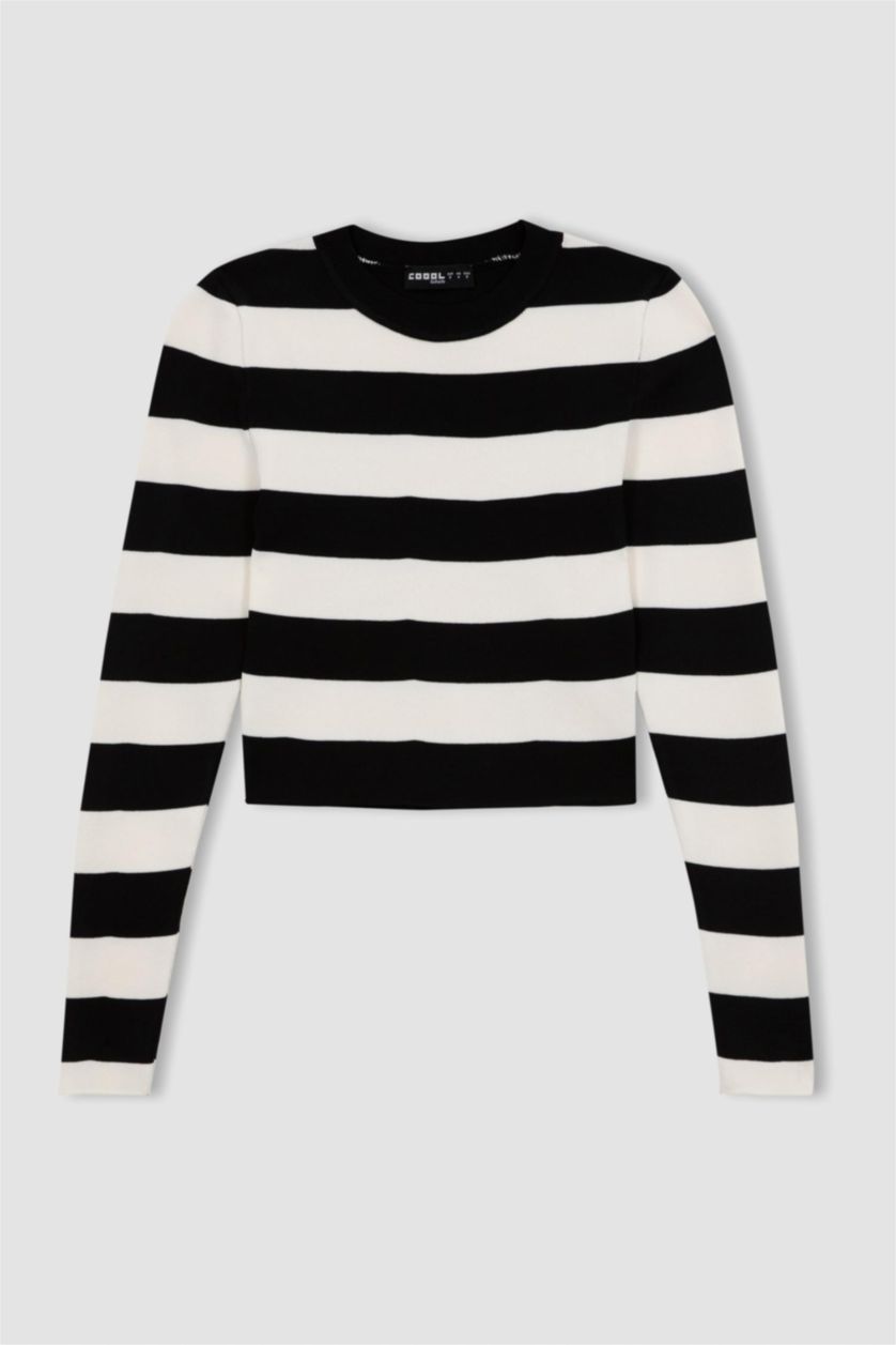 WOMAN Black Slim Fit Crew Neck Knitwear Pullover