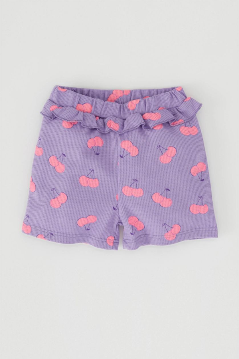 BÉBÉ FILLE Violet Ensemble short et t-shirt à manches courtes et à motif cerises pour bébé fille