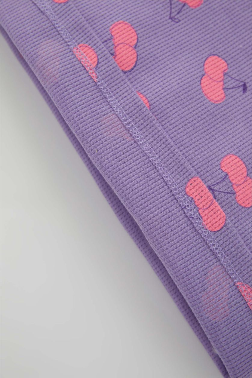 BÉBÉ FILLE Violet Ensemble short et t-shirt à manches courtes et à motif cerises pour bébé fille