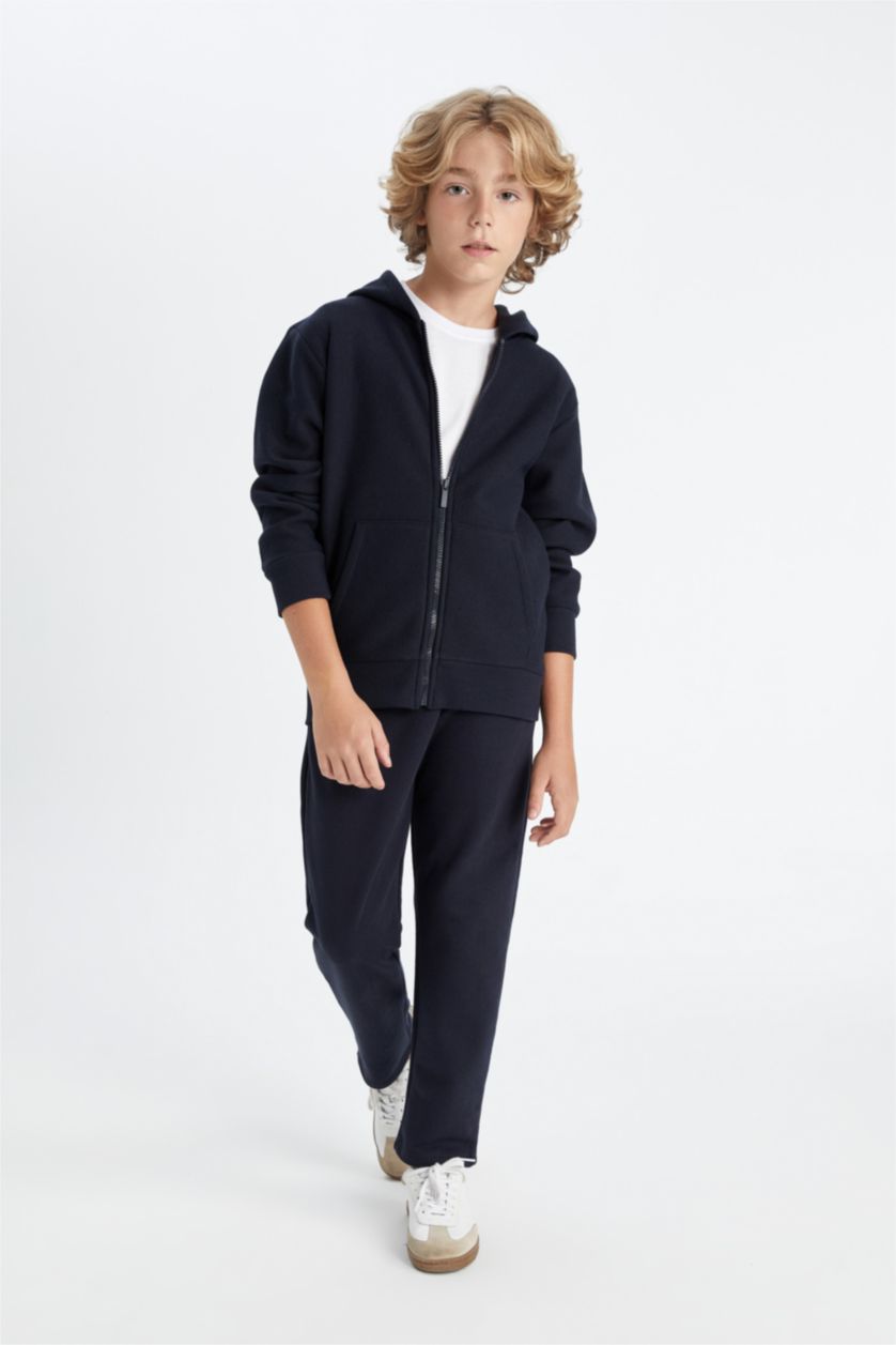 BOYS & TEENS NAVY بنطلون قصة عادية