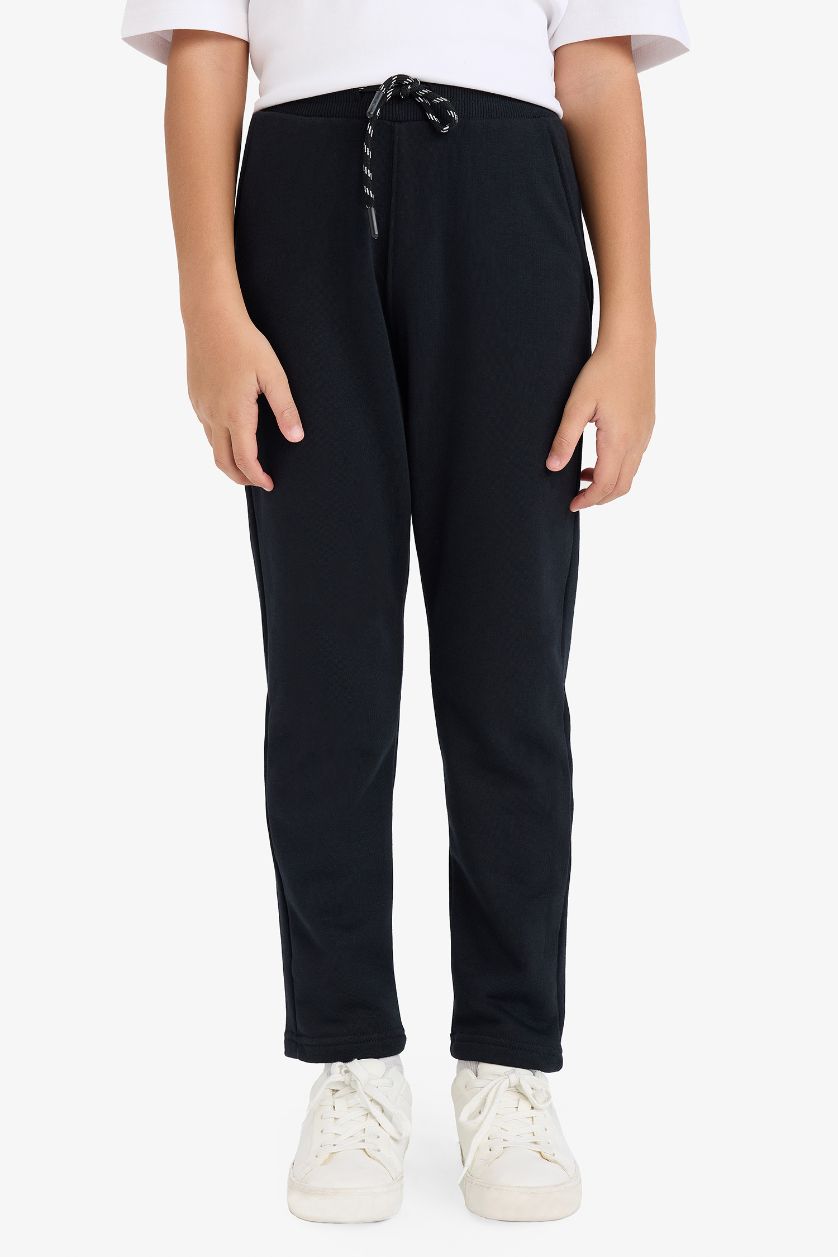 Boys & Teens Black Boy Regular Fit Elastic Waist Sweatpants