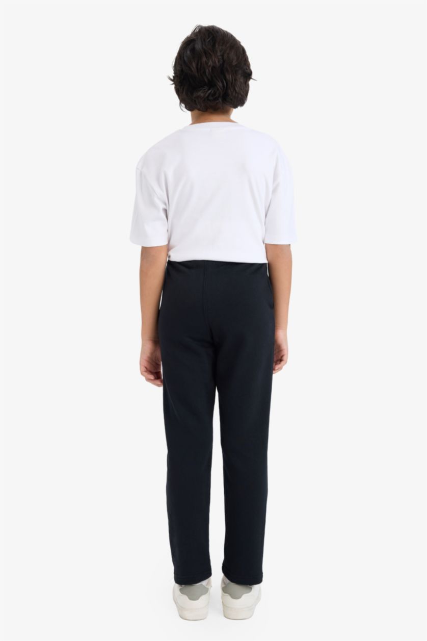 Boys & Teens Black Boy Regular Fit Elastic Waist Sweatpants