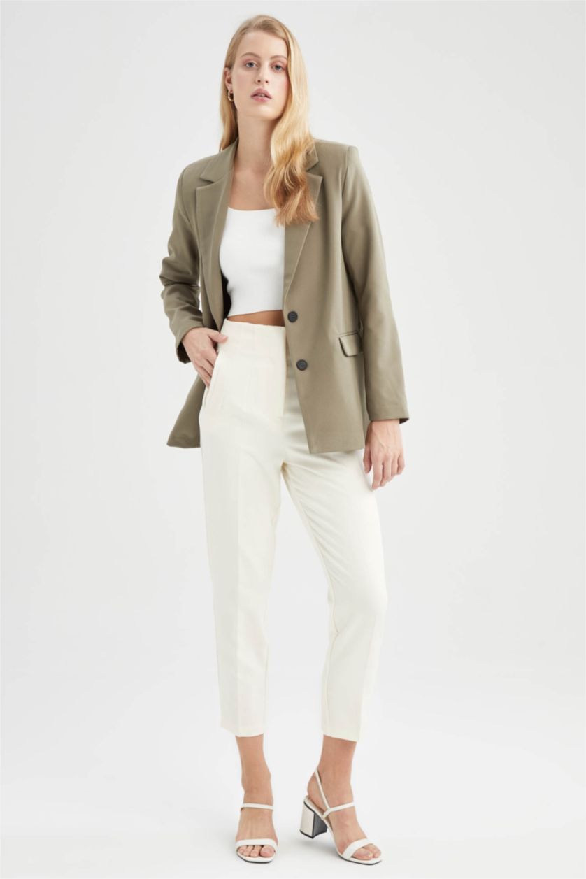 Kadın Koyu Yeşil Loose Fit Blazer Ceket