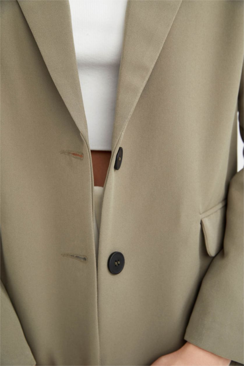 Kadın Koyu Yeşil Loose Fit Blazer Ceket
