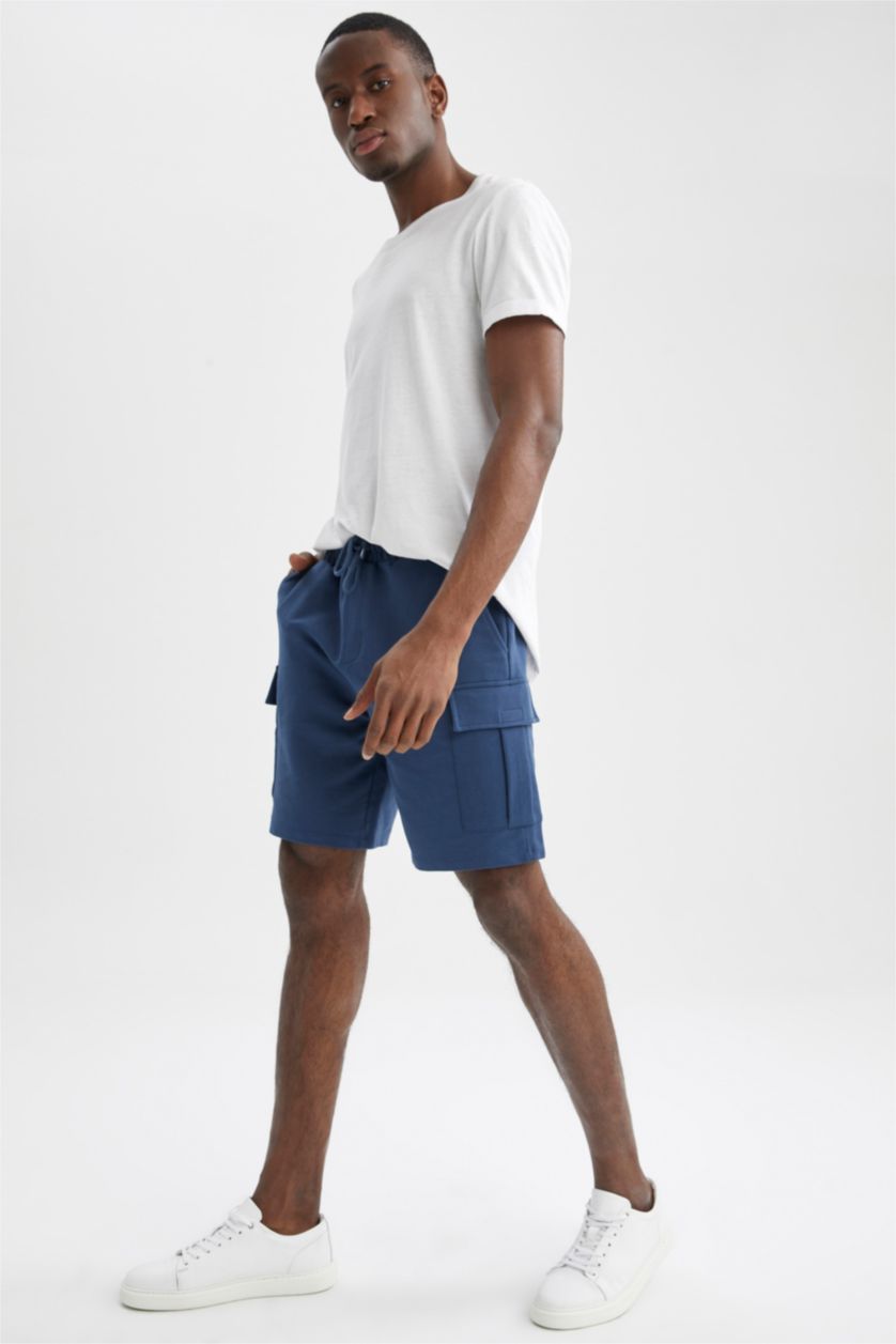HOMME Bleu Foncé Short à poche cargo coupe classique