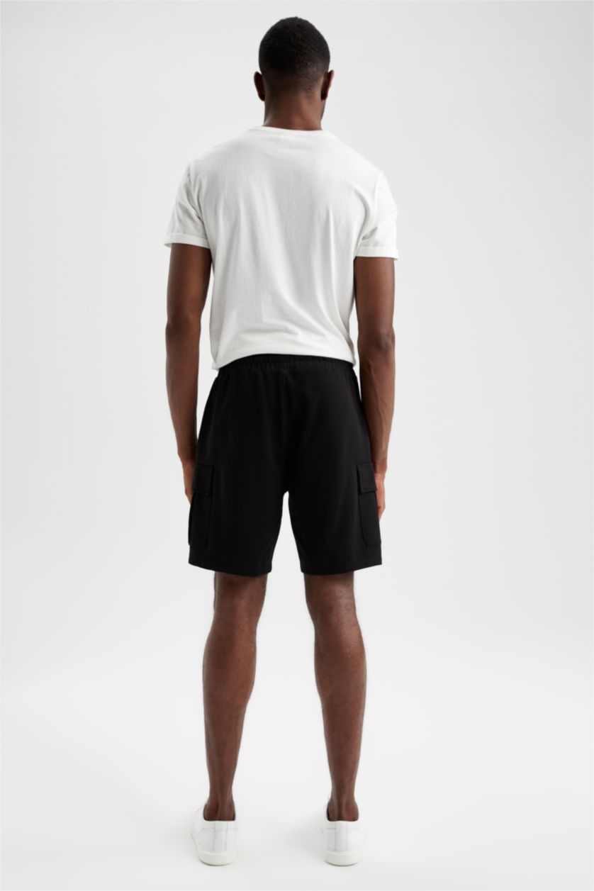 HOMME Noir Short à poche cargo coupe classique