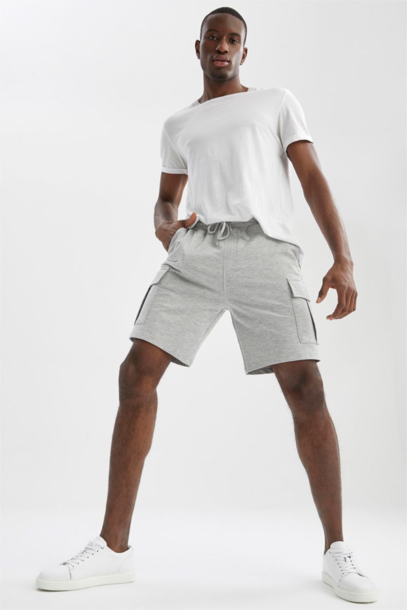 Мужчины Серый меланж Шорты карго стандартного кроя