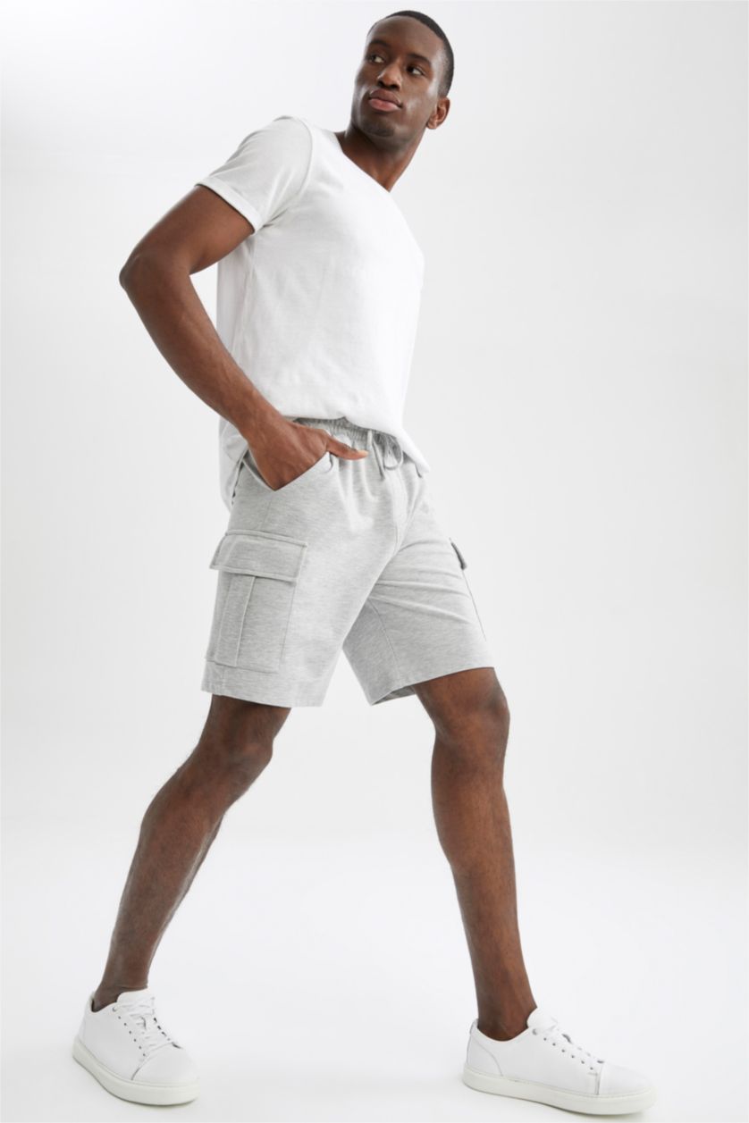 Мужчины Серый меланж Шорты карго стандартного кроя