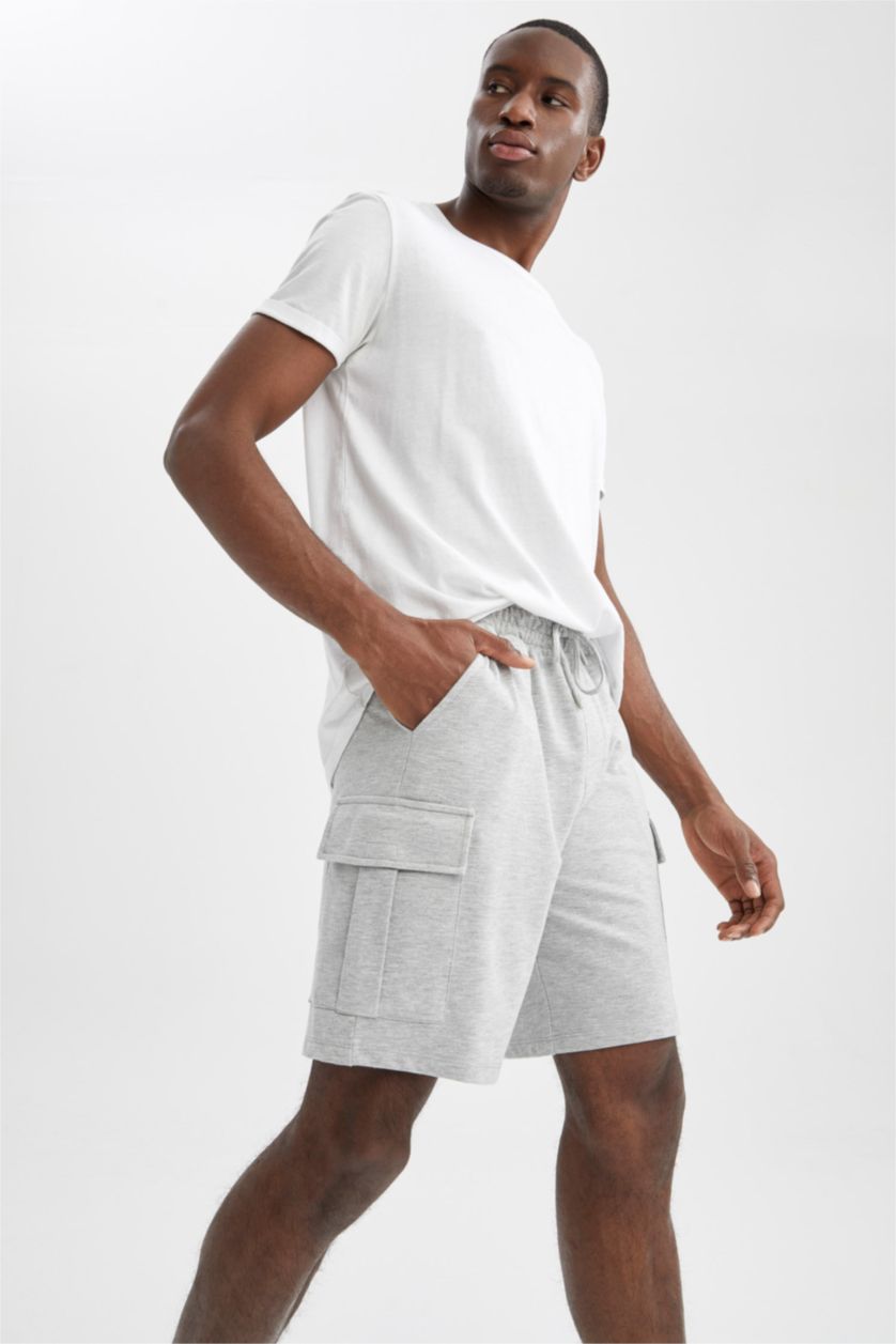 Мужчины Серый меланж Шорты карго стандартного кроя