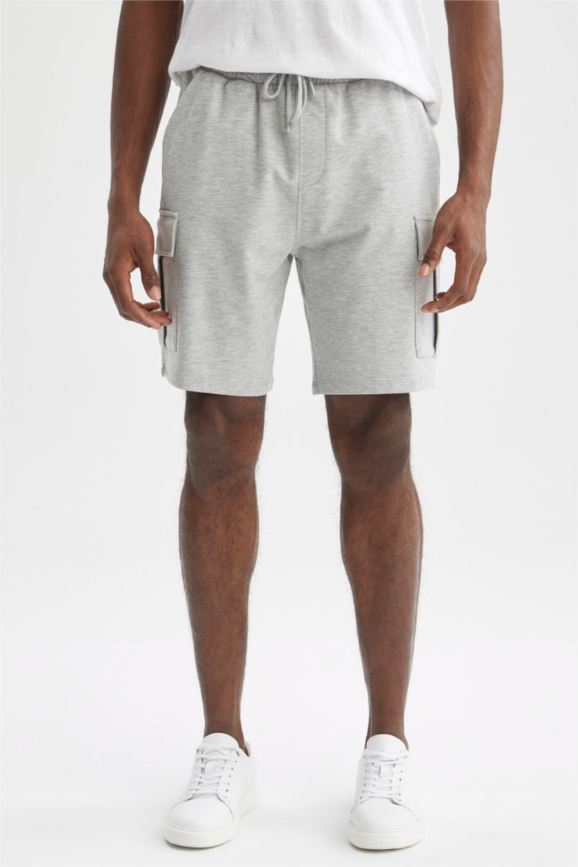 Мужчины Серый меланж Шорты карго стандартного кроя