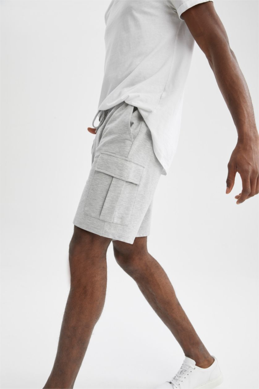 Мужчины Серый меланж Шорты карго стандартного кроя