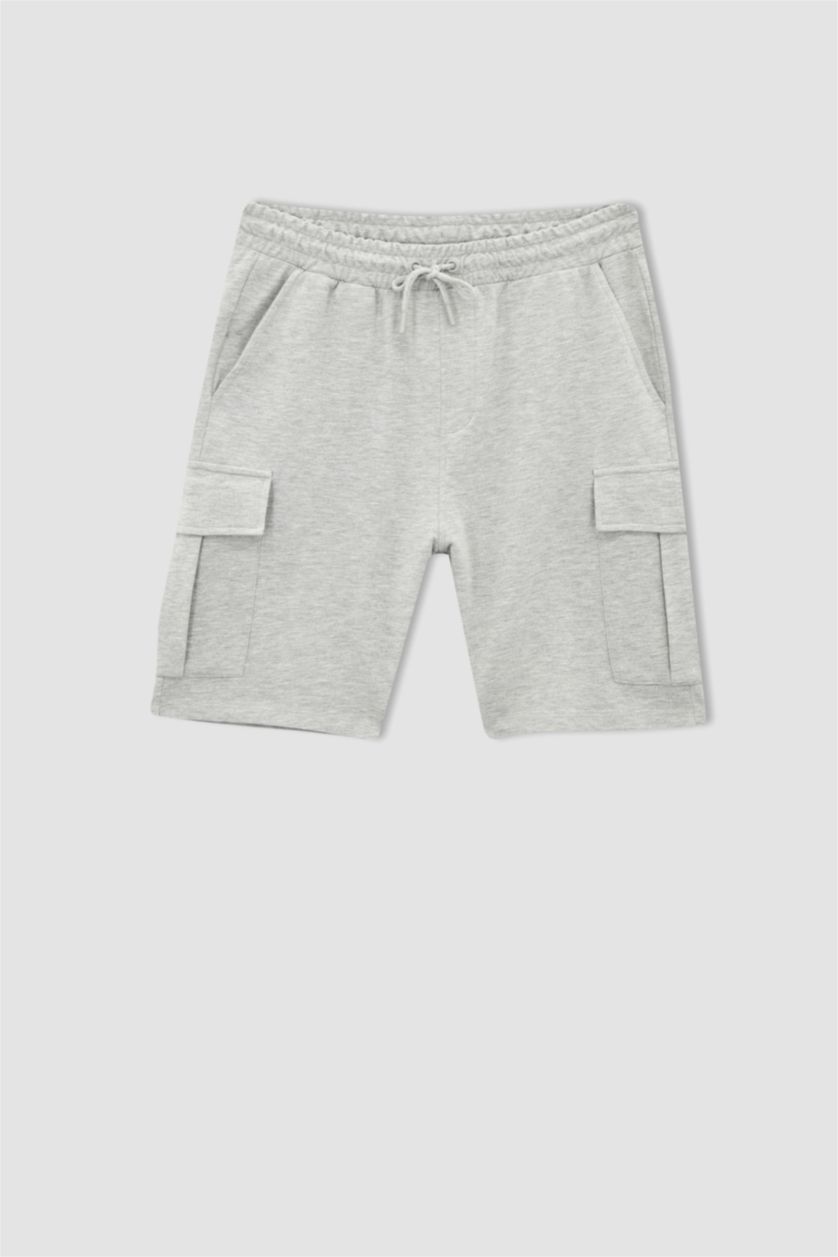 Мужчины Серый меланж Шорты карго стандартного кроя