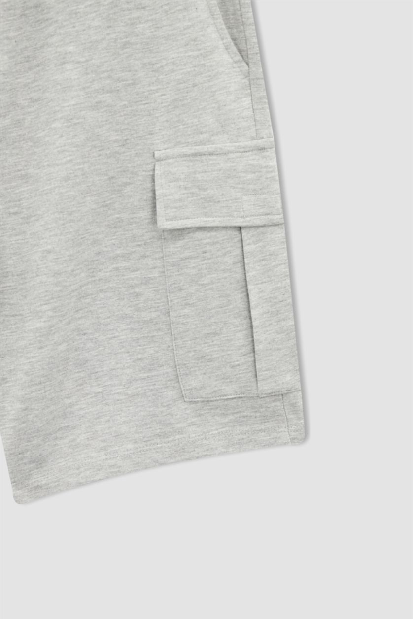 Мужчины Серый меланж Шорты карго стандартного кроя