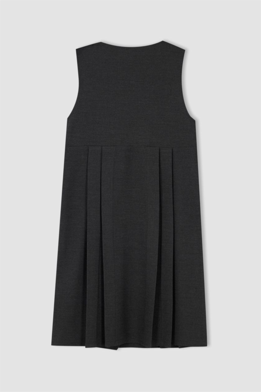 GIRLS & TEENS Anthracite Melange A Cut Sleeveless Woven Dress