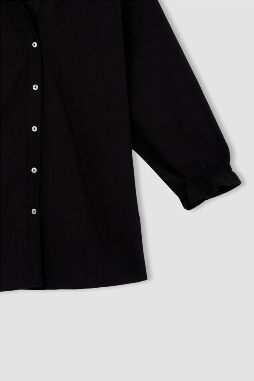 FEMME Noir Chemises à manches longues Col arrondi
