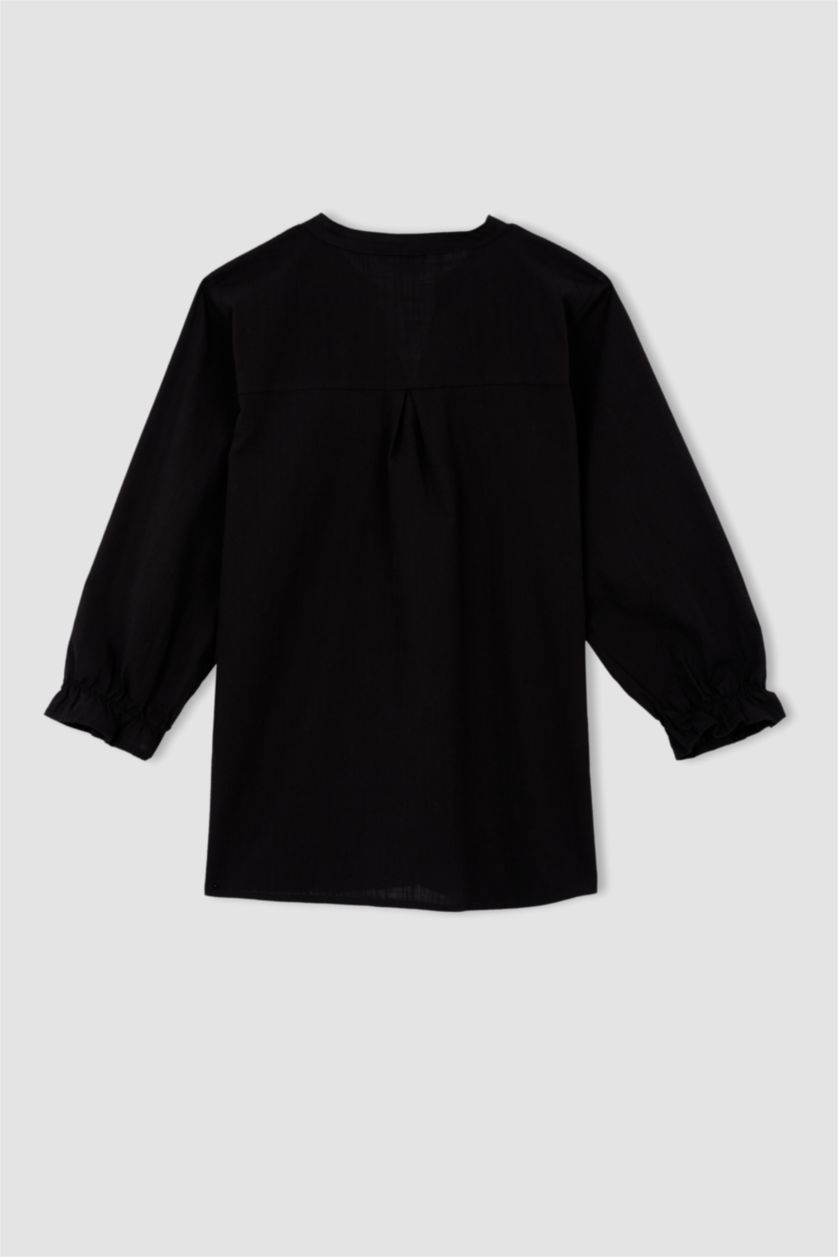 FEMME Noir Chemises à manches longues Col arrondi