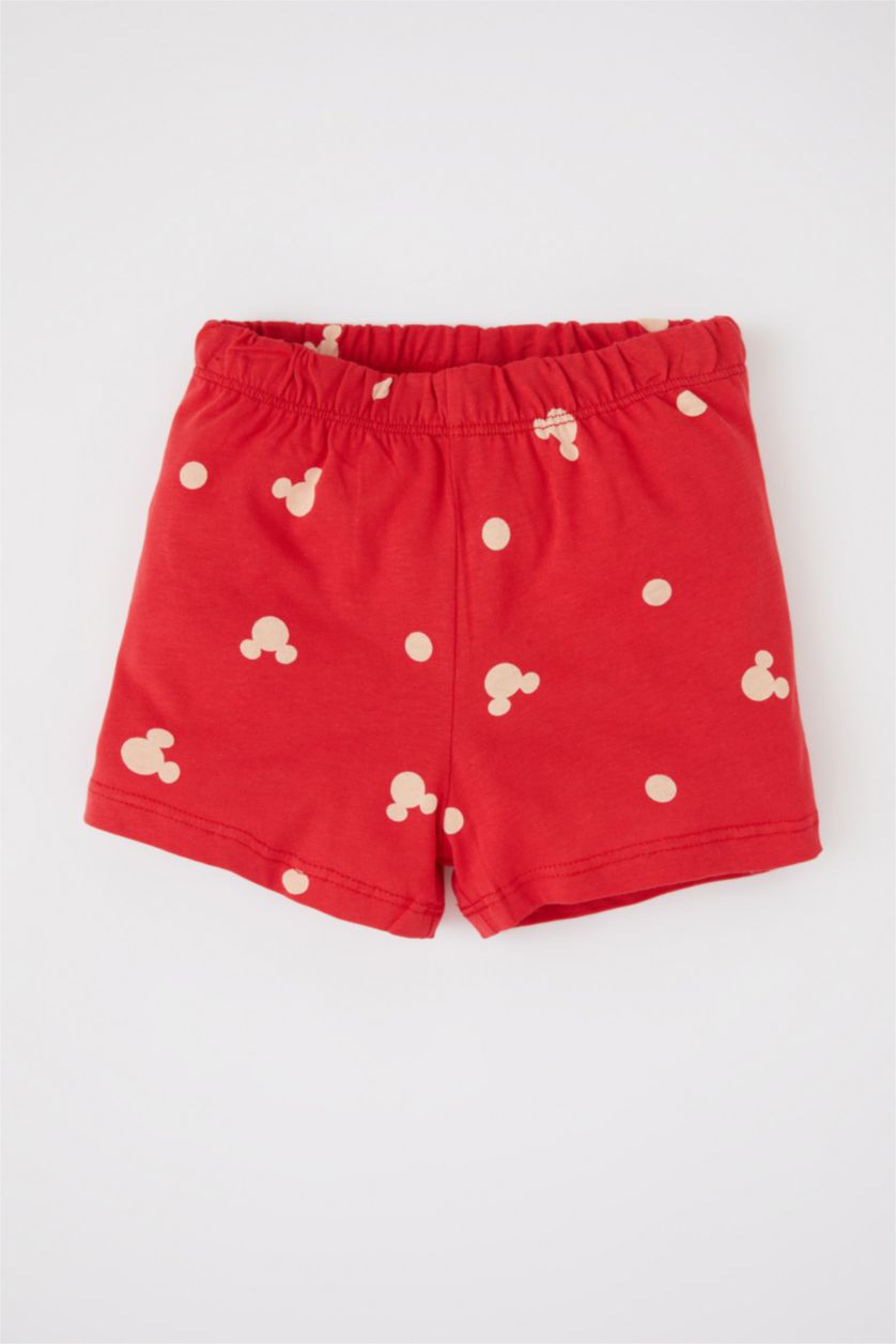 BÉBÉ FILLE Blanc Ensemble de pyjama short à manches courtes en coton sous licence Disney Mickey et Minnie pour bébé fille
