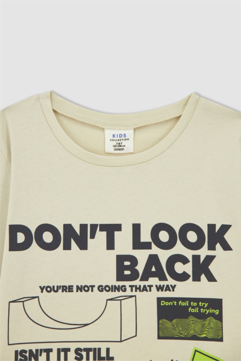 BOYS & TEENS Stone Boy Regular Fit Crew Neck Short Sleeve Slogan Print T-Shirt