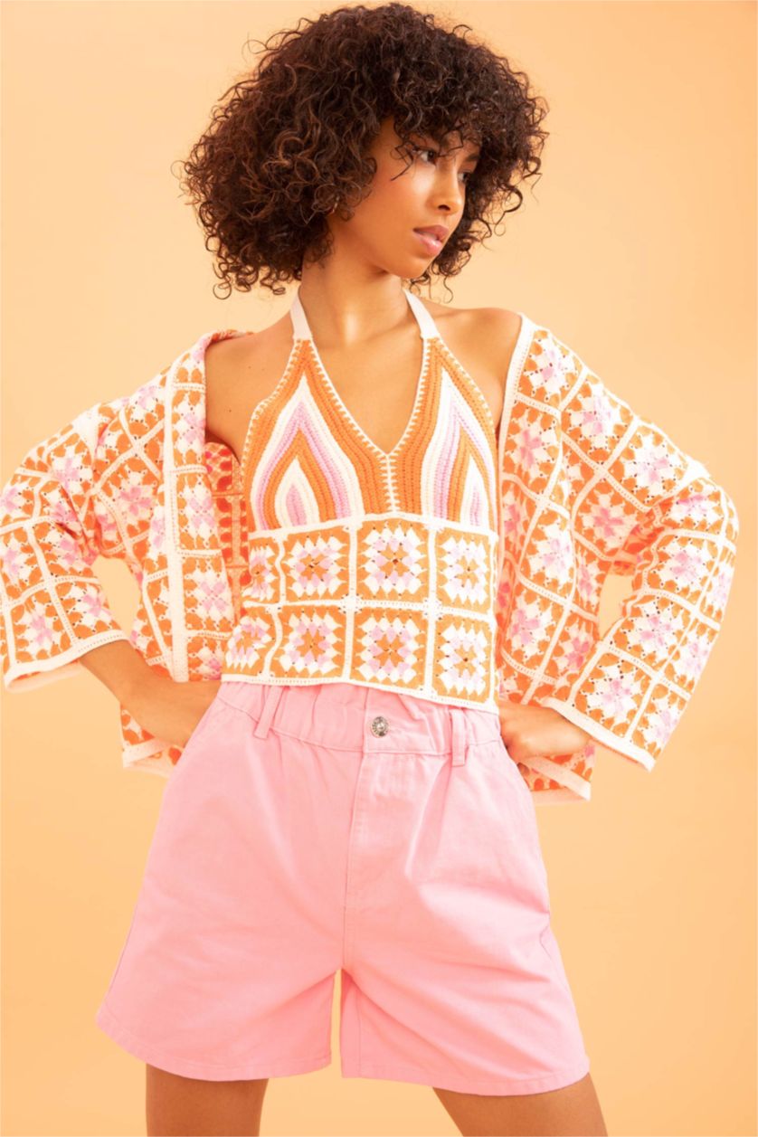 WOMAN Ecru Fitted V Neck Sleeveless Camisole Vest