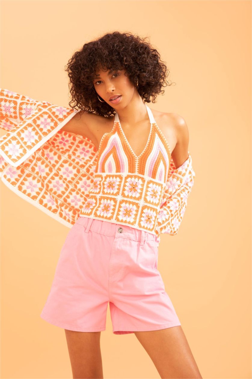 WOMAN Ecru Fitted V Neck Sleeveless Camisole Vest