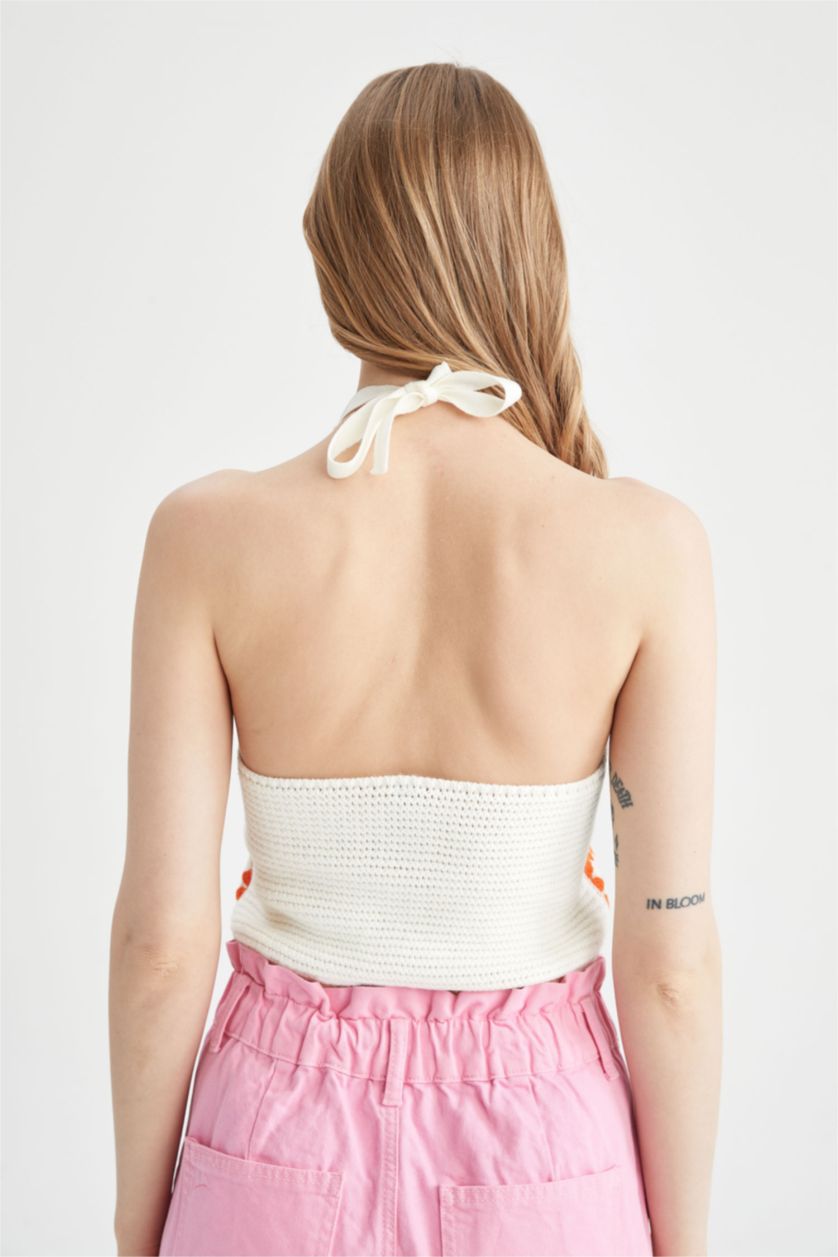 WOMAN Ecru Fitted V Neck Sleeveless Camisole Vest