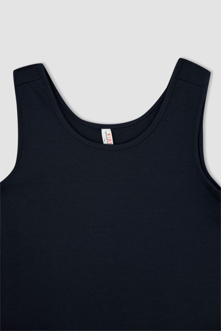 Kız Çocuk - Genç Kız Lacivert Kız Çocuk Lacivert Kolsuz Jile Okul Elbisesi