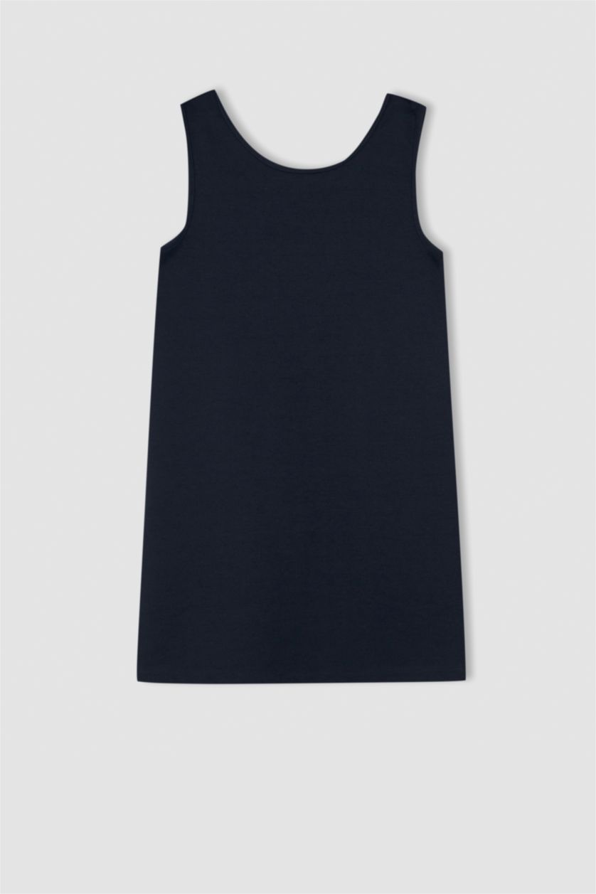 Kız Çocuk - Genç Kız Lacivert Kız Çocuk Lacivert Kolsuz Jile Okul Elbisesi